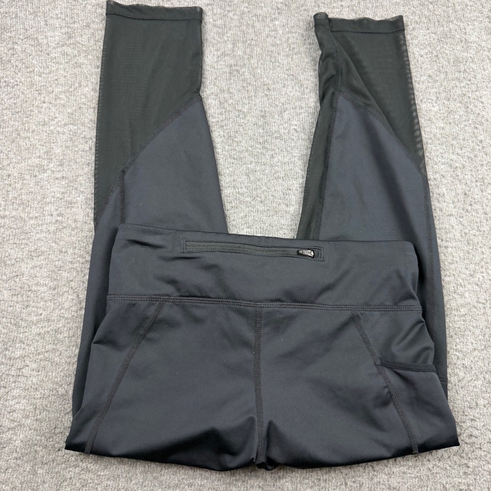 Nike Dri-FIT Women's XS Running Leggings Black Mesh Panel Crop Tights